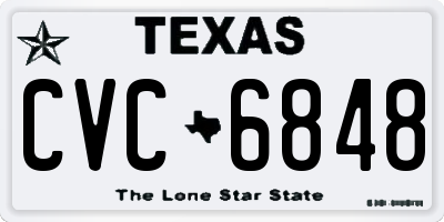 TX license plate CVC6848