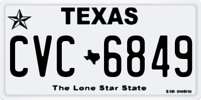 TX license plate CVC6849