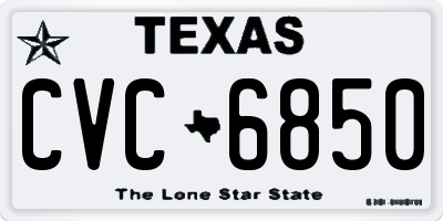TX license plate CVC6850
