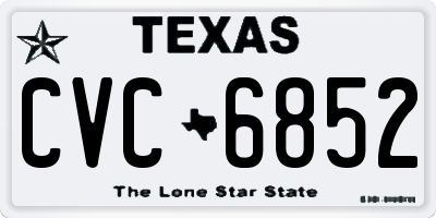 TX license plate CVC6852