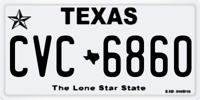 TX license plate CVC6860