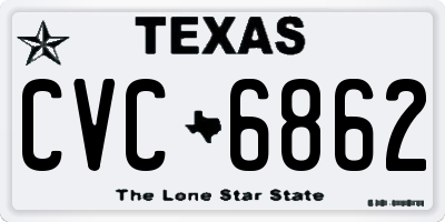 TX license plate CVC6862