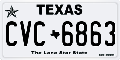 TX license plate CVC6863