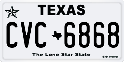 TX license plate CVC6868