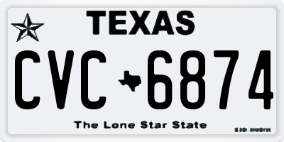 TX license plate CVC6874