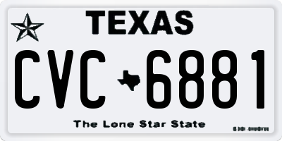 TX license plate CVC6881