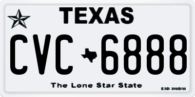 TX license plate CVC6888