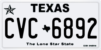 TX license plate CVC6892