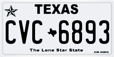 TX license plate CVC6893