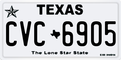 TX license plate CVC6905