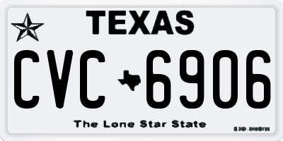 TX license plate CVC6906