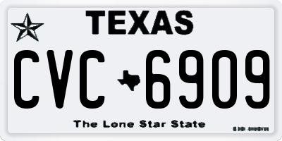 TX license plate CVC6909