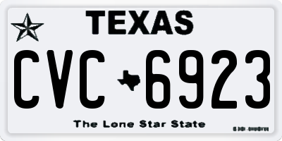 TX license plate CVC6923