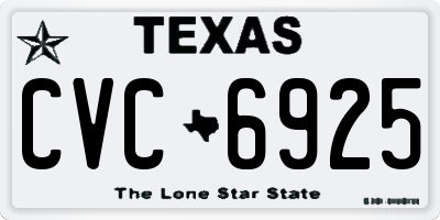 TX license plate CVC6925