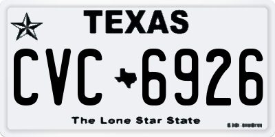 TX license plate CVC6926