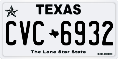 TX license plate CVC6932