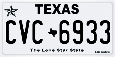 TX license plate CVC6933