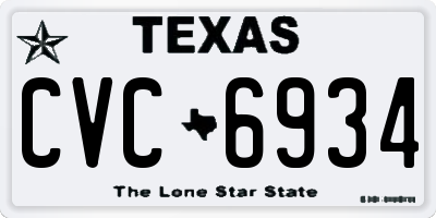 TX license plate CVC6934