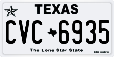 TX license plate CVC6935