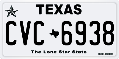 TX license plate CVC6938