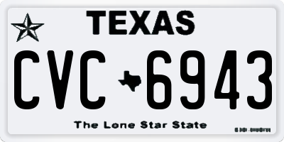 TX license plate CVC6943