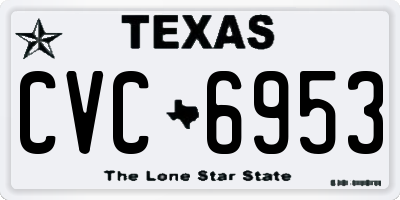 TX license plate CVC6953