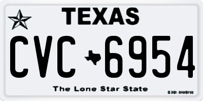 TX license plate CVC6954