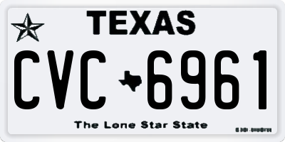 TX license plate CVC6961