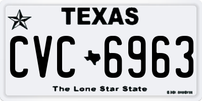 TX license plate CVC6963
