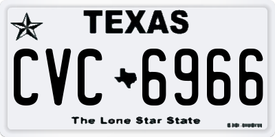 TX license plate CVC6966