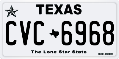 TX license plate CVC6968
