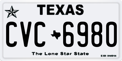 TX license plate CVC6980