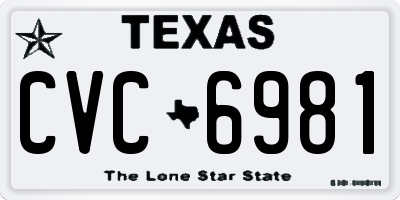 TX license plate CVC6981