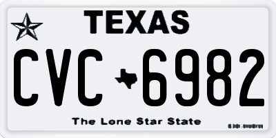 TX license plate CVC6982