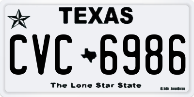 TX license plate CVC6986