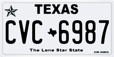 TX license plate CVC6987