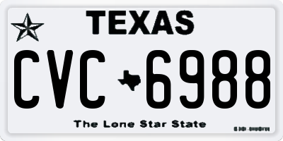 TX license plate CVC6988