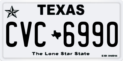 TX license plate CVC6990