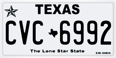 TX license plate CVC6992