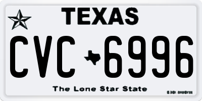 TX license plate CVC6996