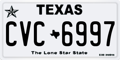 TX license plate CVC6997
