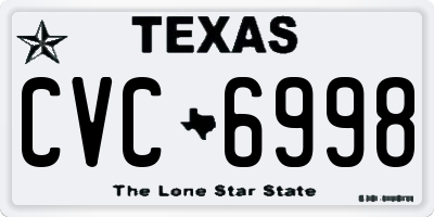 TX license plate CVC6998