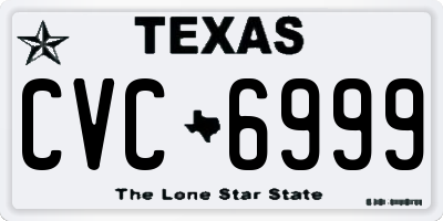 TX license plate CVC6999