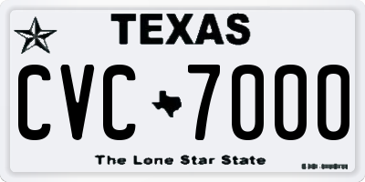 TX license plate CVC7000