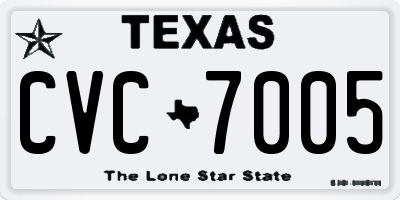 TX license plate CVC7005