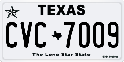 TX license plate CVC7009