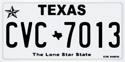 TX license plate CVC7013