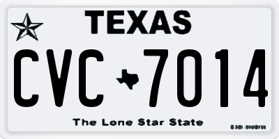 TX license plate CVC7014