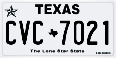 TX license plate CVC7021