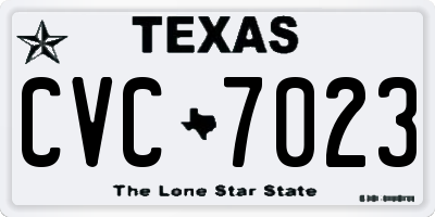 TX license plate CVC7023